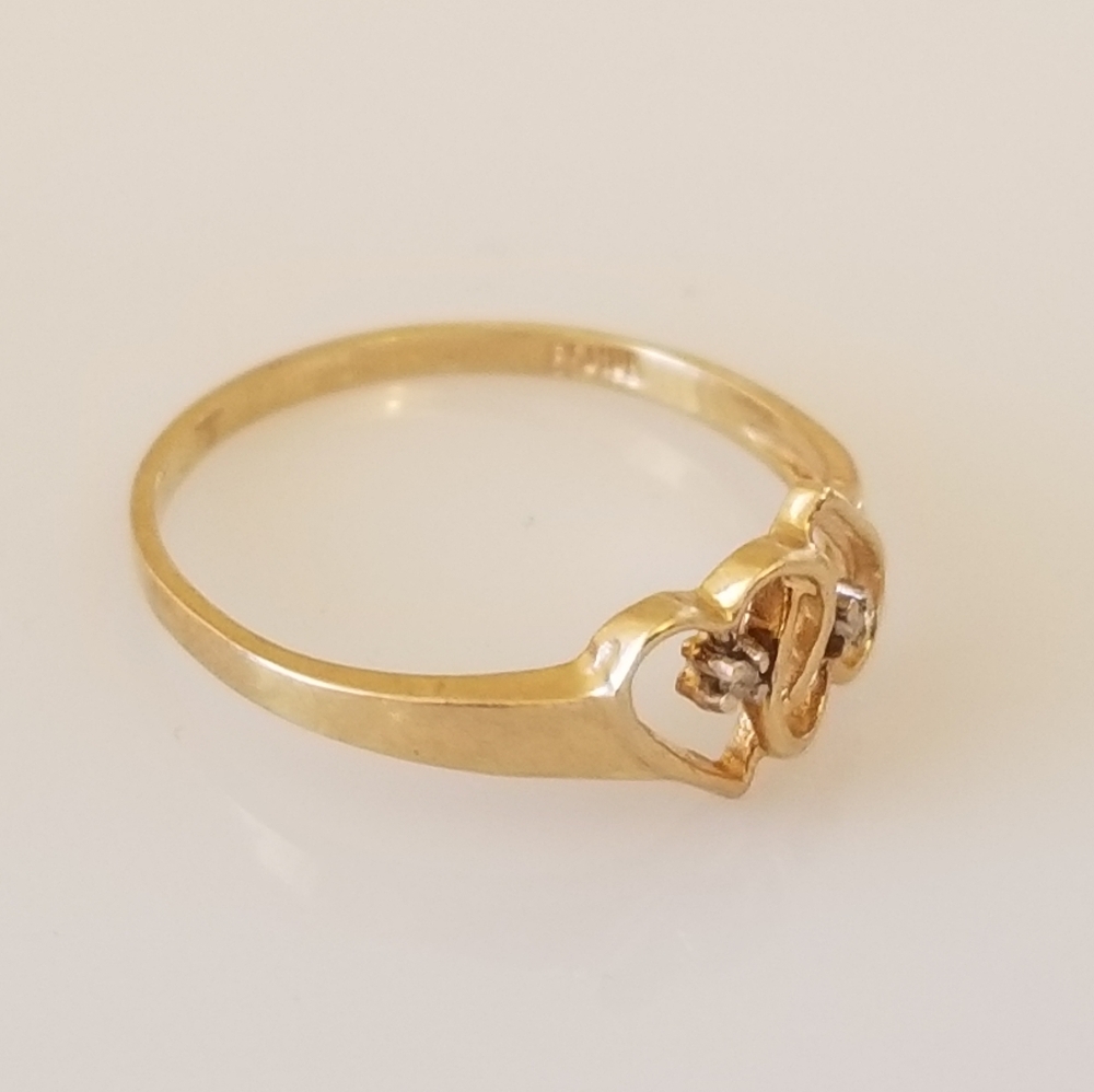 10K Gold Double Heart Ring - Picture 8 of 9